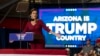 FILE - Kari Lake, then an Arizona Republican Senate candidate, speaks during a campaign event in Glendale, Arizona, on July 31, 2024. President-elect Donald Trump announced on Dec. 11, 2024, that Lake is his choice to lead the government-funded broadcaster Voice of America.