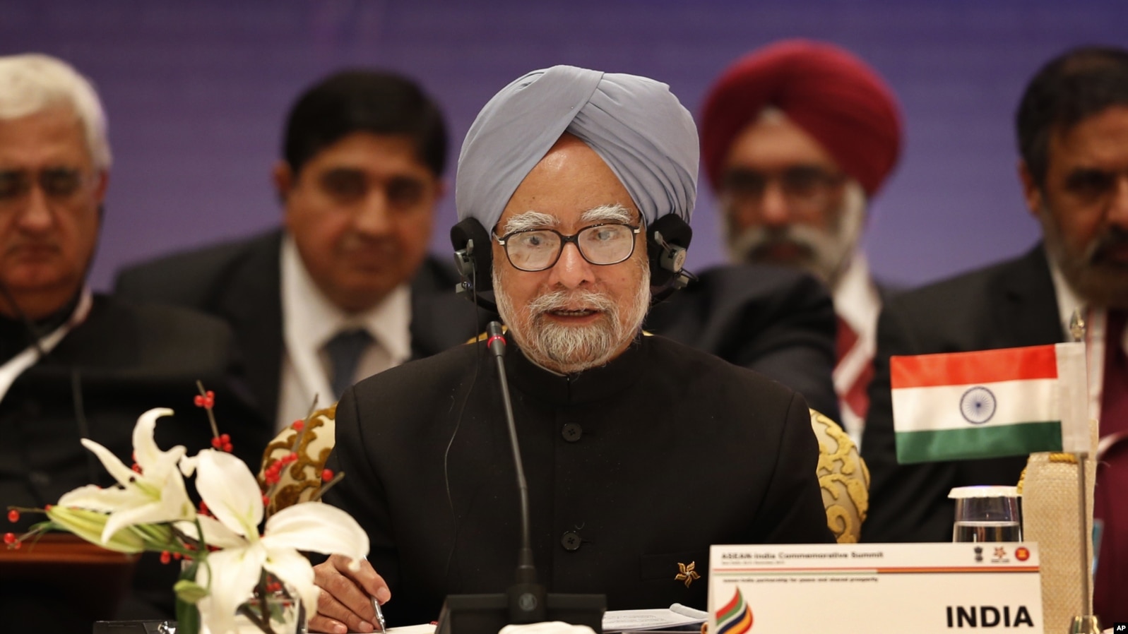 Thủ tướng Ấn Độ Manmohan Singh nói chuyện tại hội nghị thượng đỉnh Ấn-ASEAN ở New Delhi, Ấn Độ, 20/12/ 2012