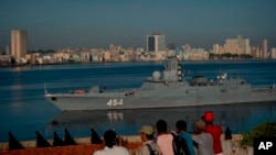Tàu Nga đang đang tiến vào cảng Havana