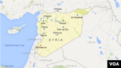 Carte de la Syrie.