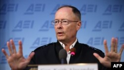 National Security Agency Director Gen. Keith Alexander speaks about cybersecurity and the new threats posed to the U.S. economy and military at the American Enterprise Institute July 9, 2012 in Washington, DC. Chip Somodevilla/Getty Images/AFP