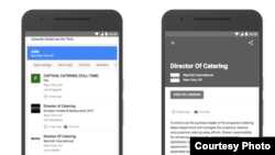The new Google search tool lets users connect directly to job descriptions that interest them. (GOOGLE)