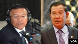 Kem Sokha, vice president of the opposition Cambodia National Rescue Party and first vice president of Cambodia's National Assembly (left) and Hun Sen, Cambodian Prime Minister (right). 