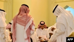 Saudi election officials count votes at the end of the municipal elections, on Dec. 12, 2015 in Jeddah.