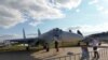 去年8月末莫斯科航展上展出的苏-27SM3战机。（美国之音白桦拍摄） 