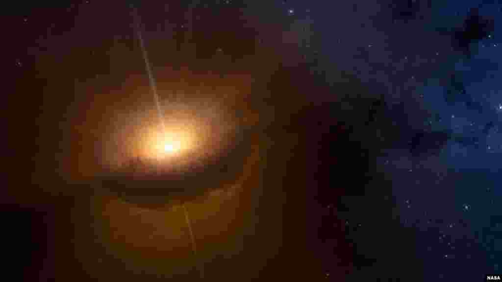 Sebuah bintang yang dinamai CX330 terlihat melalui teleskop antariksa NASA &#39;Spitzer, yang pertama kali dideteksi sebagai sumber Sinar-X pada tahun 2009.