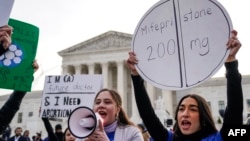 Abortion rights activist rally in front of the US Supreme Court on March 26, 2024, in Washington, DC.