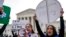 Abortion rights activist rally in front of the US Supreme Court on March 26, 2024, in Washington, DC.