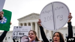 Abortion rights activist rally in front of the US Supreme Court on March 26, 2024, in Washington, DC.