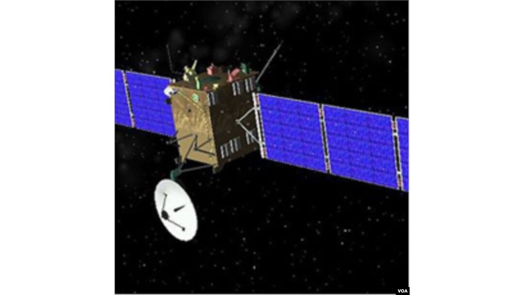 Gambar animasi komputer pesawat antariksa Rosetta.