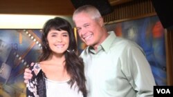 Jessie Ware and Larry London in studio 