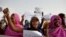 FILE - Mauritanian anti-slavery protesters march to demand the liberation of imprisoned abolitionist leader Biram Dah Abeid in Nouakchott, May 26, 2012. 