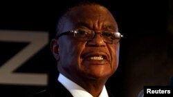FILE PHOTO: Zimbabwe's Vice-President Constantino Chiwenga speaks at a mining investment conference in Harare, Zimbabwe, Feb. 28, 2018.
