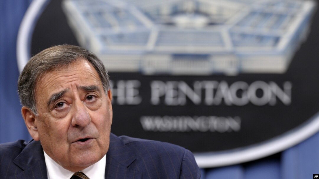 Defense Secretary Leon Panetta answers a question during a briefing at the Pentagon, May 10, 2012.