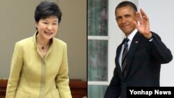박근혜 한국 대통령(왼쪽)과 바락 오바마 미국 대통령이 7일 백악관에서 첫 정상회담을 갖는다.