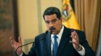 Tổng thống Venezuela Nicolas Maduro phát biểu trong một cuộc họp báo tại Dinh Tổng thống Miraflore ở Caracas, Venezuela, ngày 8 tháng 2, 2019. 