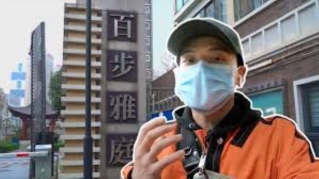 中国独立记者李泽华在武汉实地报道瘟疫灾害后失联。(推特图片)