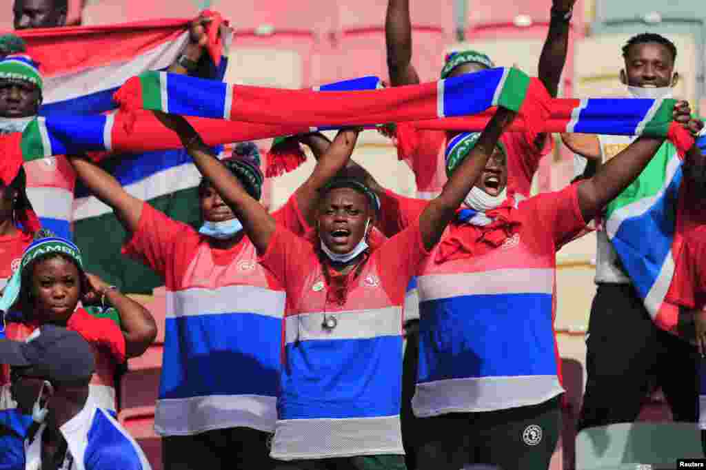 Gambia fans before the match against Cameroon, Jan. 29, 2022.