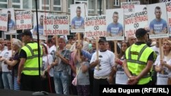 Bosnia and Herzegovina - On the square of Susan Sontag, in front of the National Theater in Sarajevo, protest the "Justice for Dzenan" is held. 