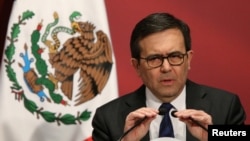 Mexico's Economy Minister Ildefonso Guajardo delivers a speech during a "Made in Mexico" event in Mexico City, Mexico, Feb. 1, 2017. 