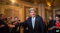 Seneta John Kerry baada ya kuidhinishwa kuwa mwanadiplomasia wa juu wa Marekani Januari 29, 2013. 