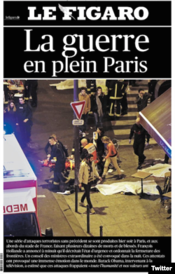 روزنامه فیگار یک روز بعد از حملات مرگبار در پاریس
