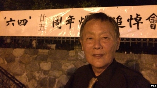 六四事件25周年时候的魏京生（VOA燕青拍摄）