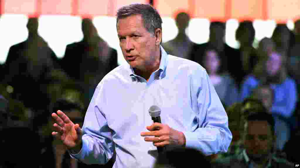 Le gouverneur John Kasich candidat républicain à Portland, 28 avril 2016.