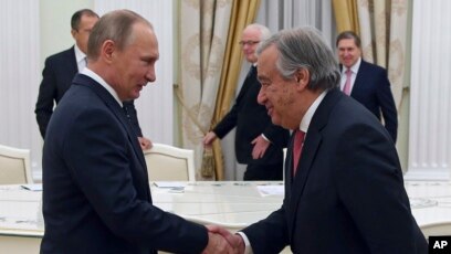 Poutine Et Guterres Ont Discute Du Role De L Onu Au Kremlin