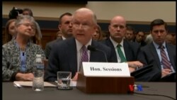 လွှတ်တော်ကြားနာပွဲနဲ့ ရှေ့နေချုပ် Jeff Sessions ထွက်ဆိုချက်