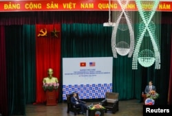 U.S. Defense Secretary Mark Esper speaks at the Diplomatic Academy of Vietnam in Hanoi, Vietnam, Nov. 20, 2019.