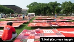 About 3,000 survivors of sexual violence were able to express themselves through art. The resulting quilts make up The Monument Quilt project, now on display on the National Mall in Washington.