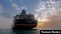 FILE: Stena Impero, a British-flagged vessel owned by Stena Bulk, is seen at Bandar Abbas port.