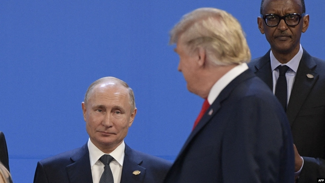 Президент РФ Владимир Путин и президент США Дональд Трамп на саммите G20 в Буэнос-Айресе, Аргентина. 30 ноября 2018.