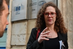 European delegation member Sophie in 't Veld arrives before a meeting at the Europe House on Dec. 3, 2019 in Valletta.