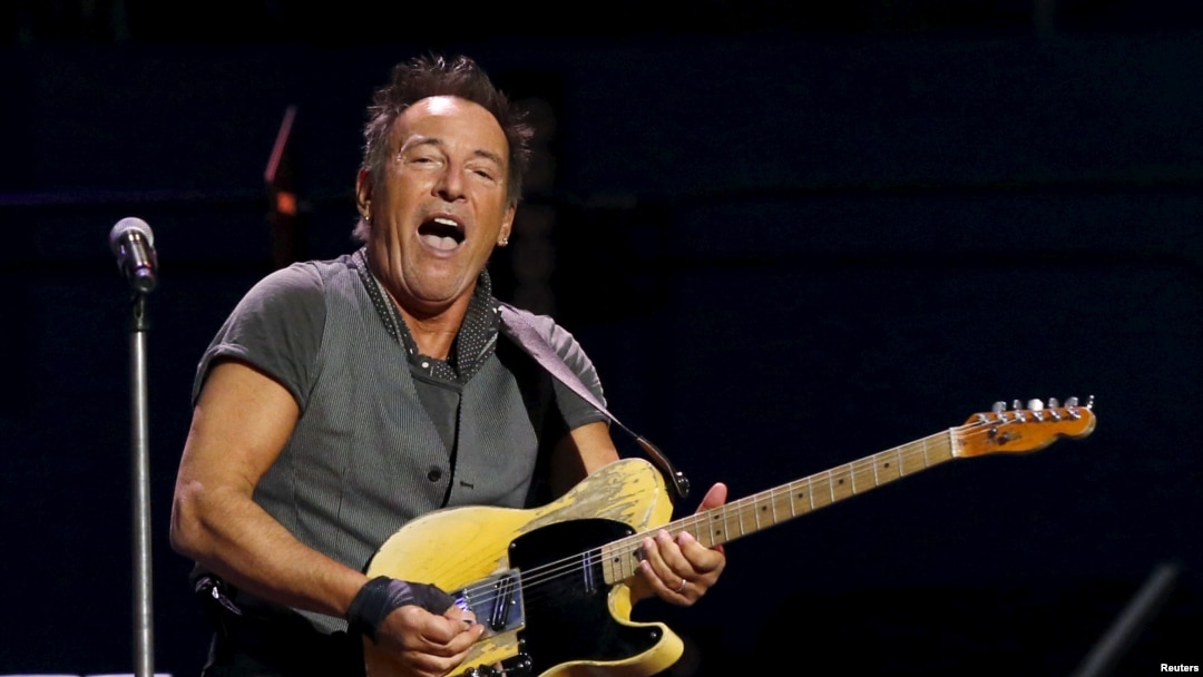 FILE - Bruce Springsteen performs during The River Tour at the LA Memorial Sports Arena in Los Angeles, California, March 17, 2016. 
