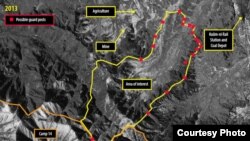 영국 런던에 본부를 둔 국제인권단체 앰네스티 인터내셔널이 지난달 공개한 북한 14호 개천관리소의 위성사진. 디지털글로브 촬영.