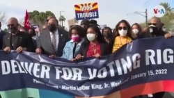 Activistas recuerdan a Martin Luther King Jr. con protestas por bloqueo de reforma electoral