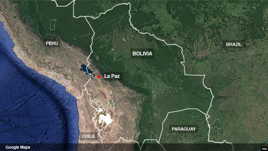 Peta dari wilayah Bolivia. (Foto: Google Maps)