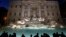FILE - Trevi Fountain is lit after its restoration in Rome, Nov. 3, 2015. 
