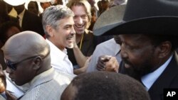 O actor George Clooney em Juba, no Sul do Sudão