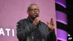 FILE - Actor Forest Whitaker speaks at the 2018 Global Citizen Festival in New York, Sept. 29, 2018. 