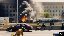 This undated photo provided by the FBI shows damage to the Pentagon caused during the 9/11 attacks. This photo and others disappeared from the FBI website for a time because of a technical glitch. A bureau spokeswoman said she didn't know how long the photos weren't visible.