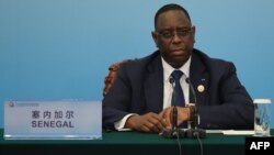 Le président sénégalais Macky Sall lors d'une conférence de presse au Grand Palais du Peuple à Beijing, le 4 septembre 2018.