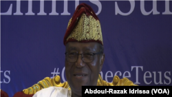 Nicéphore Sogolo, ancien président béninois à l'ouverture du forum à Niamey, le 2 octobre 2019 (VOA/Abdoul-Razak Idrissa).