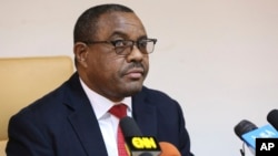 Le Premier ministre démissionnaire éthiopien Hailemariam Desalegn, lors d'une conférence de presse à Addis Abeba, Ethiopie, 15 février 2018. 