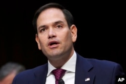 Senator Marco Rubio, R-Fla., speaks during a Senate Judiciary Committee hearing on Capitol Hill in Washington, March 14, 2018.