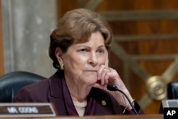 Sen. Jeanne Shaheen, D-N.H., listens during a Senate Foreign Relations Committee hearing at the Capitol in Washington, Jan. 15, 2025.