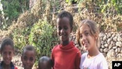 Sara Kebede with Local kids in Lalibela
