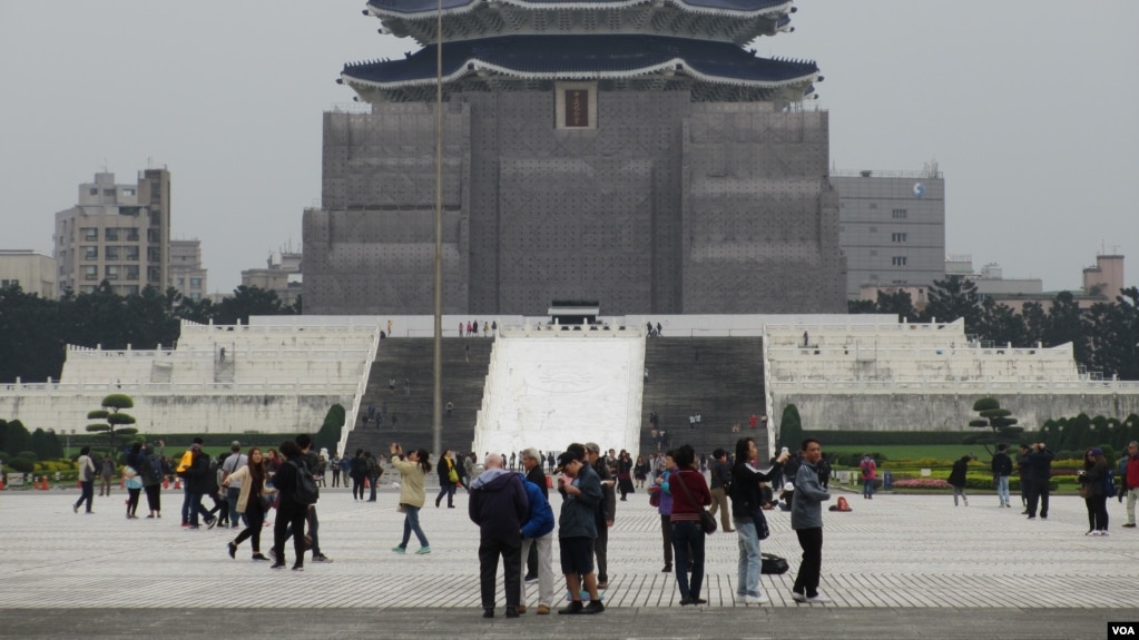 位于台北市中心的中正纪念堂(12月11日拍摄)